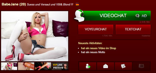 Babe Jane Livecam bei VISIT-X